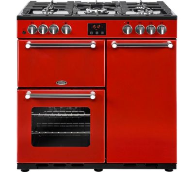 BELLING Kensington 90DFT Dual Fuel Range Cooker - Red & Chrome BELLING Kensington 90DFT Dual Fuel Range Cooker - Red & Chrome